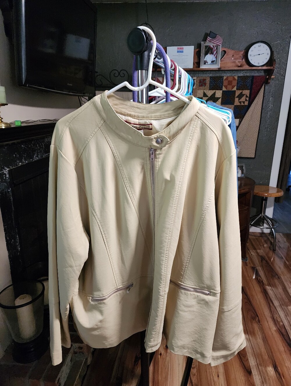 Vintage Cream Leather Jacket